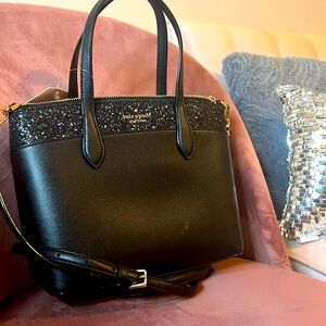 Kate Spade Glitter Satchel purse Black